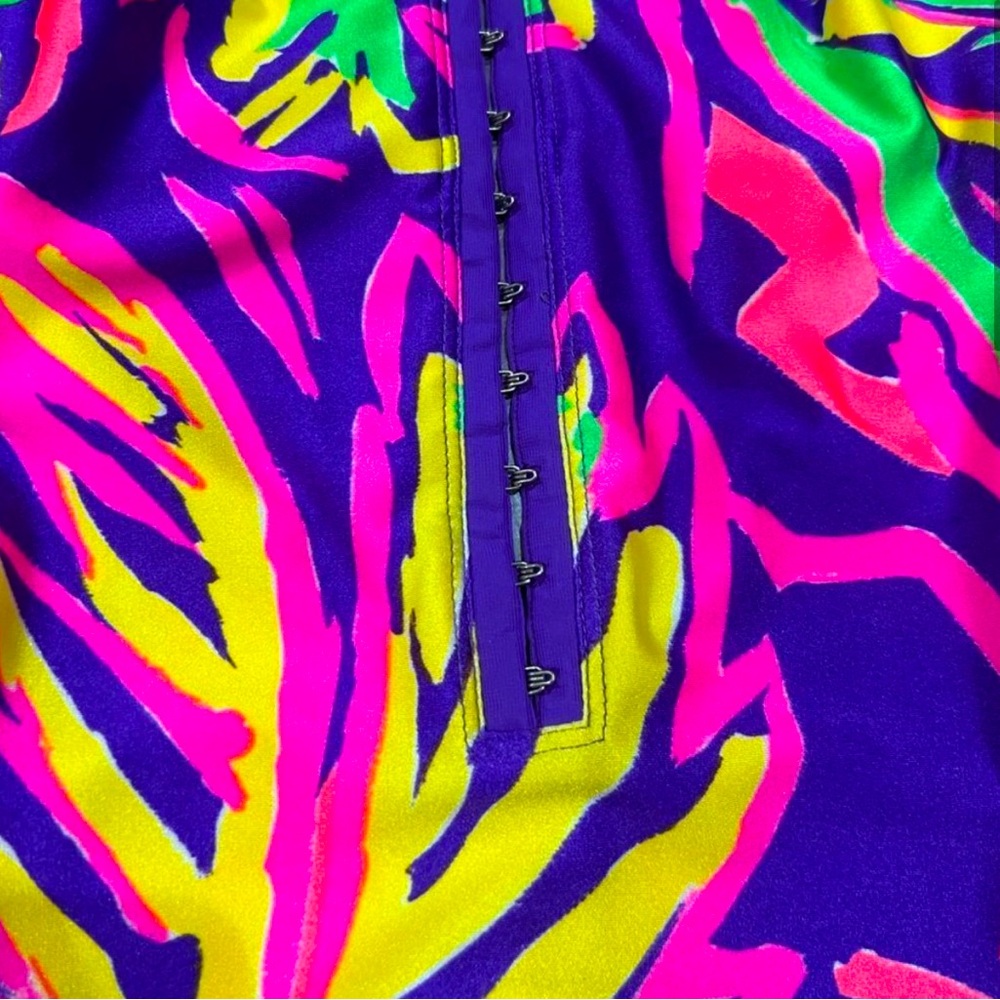Vintage La Blanca 90s Miami Vice Barbie Neon One Piece Swimsuit - Picture 3 of 16